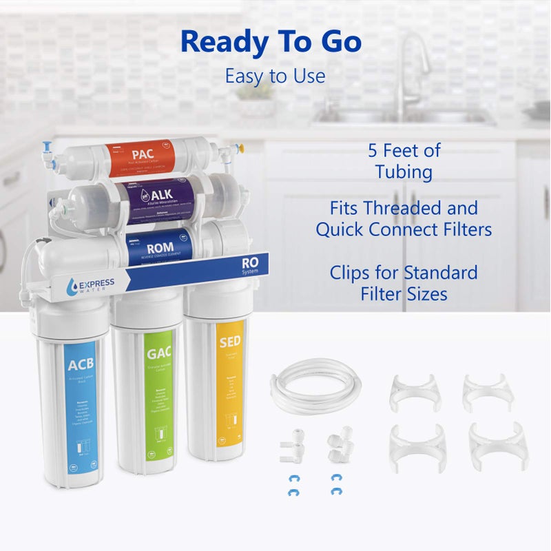 Express Water Filter Upgrade Kit for Reverse Osmosis and Under Sink Water Filtration System â€“ Add a New Filtration Stage to Your System â€“ Includes Adapters for Â¼â€ Threaded and Quick Connect Filters - Image 3